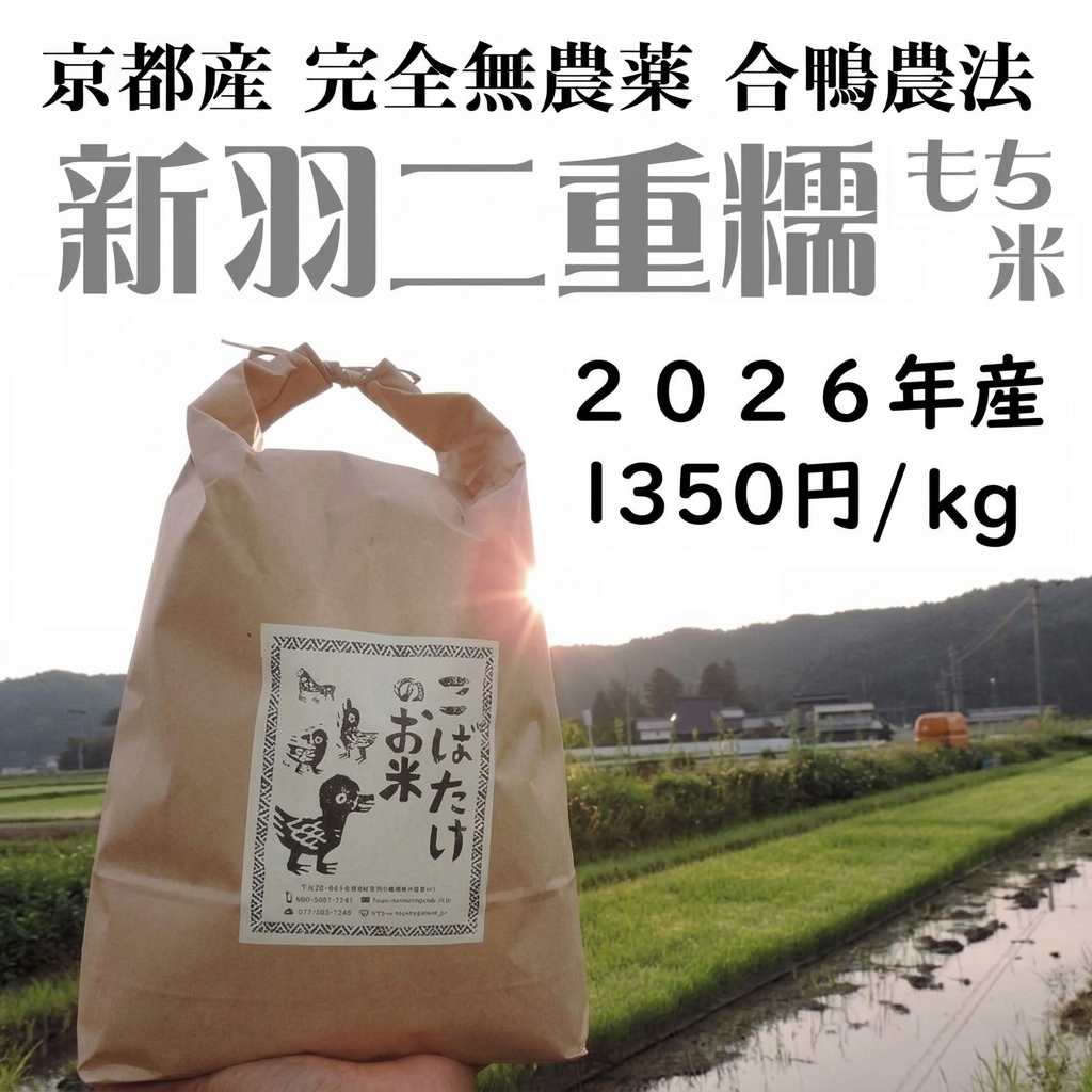 完全無農薬『新羽二重糯』(もち米)