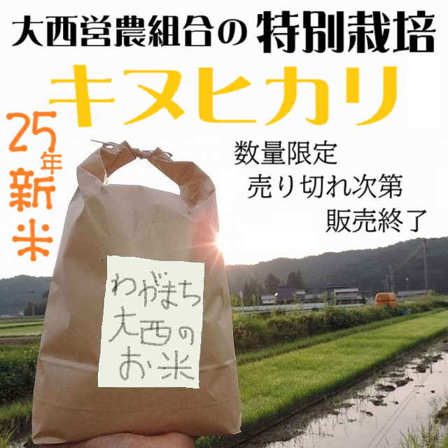 2025年産【新米】わがまち大西の営農組合のお米【減農薬栽培米】1kg